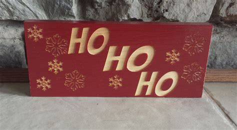 Christmas Sign Ho Ho Ho Custom Wood Signs By 8thlinecreations