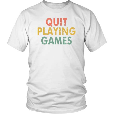 Vintage Quit Playing Games 90s Music Lover T Shirt T