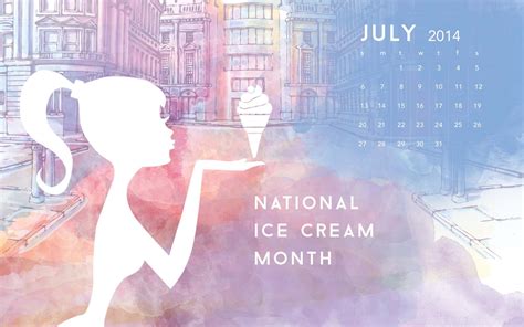 National Ice Cream Month Desktop Calendar From Missdetails Com Free Desktop Wallpaper Calendar