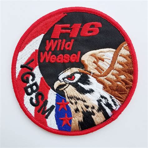 Usaf F 16 Wild Weasel Ygbsm Us Army 3d Morale Badge Embrodiered Hook