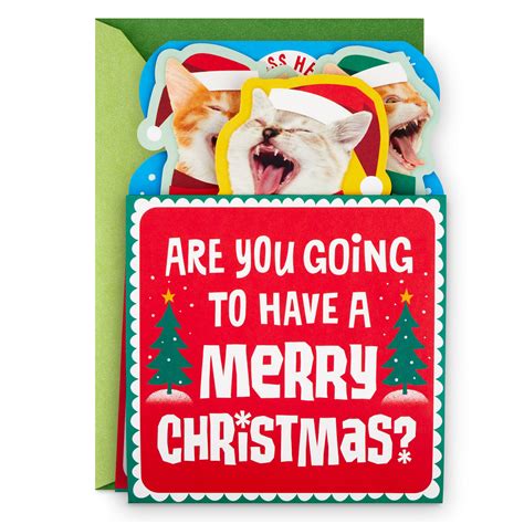 Caroling Cats Funny Musical Pop Up Christmas Card Greeting Cards