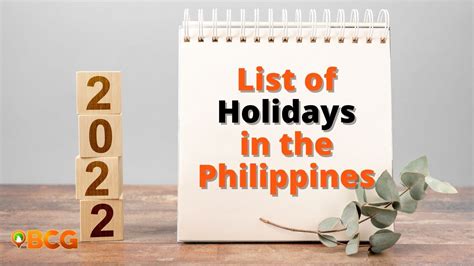 Philippines Holiday 2022 List Bcg
