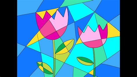 Cubism Inspired Flowers How To Draw Cubism Art Step By Step Tulip