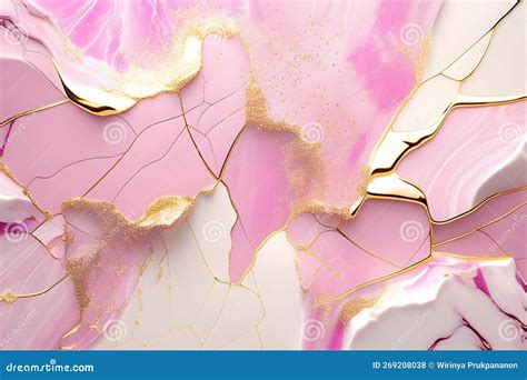 Liquid Of Abstract Pink Marble Background Azure Tones With Glitter