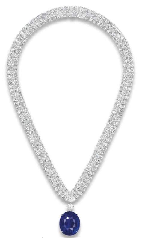 Lot 2025 A Stunning Sapphire And Diamond Pendant Necklace Internet