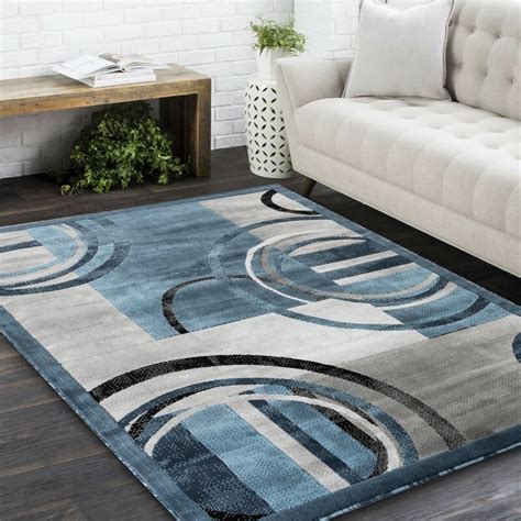 Orren Ellis Delana New Modern Bluegreyivory Area Rug And Reviews