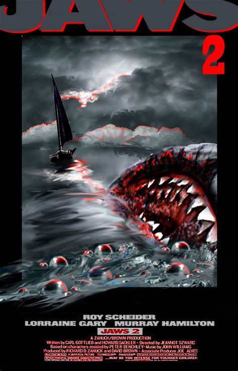 Jaws 2 Art Poster By Federico Alain Horror Posters Horror Movie