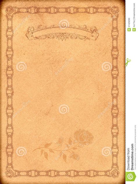 Old Paper Backdrop With Old Fashioned Decorative Border