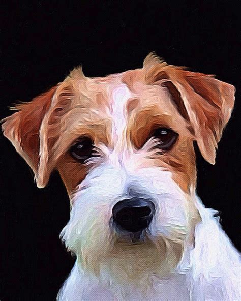 Jack Russell Terrier Art Painting Acrylic Giclee Print Canvas Print