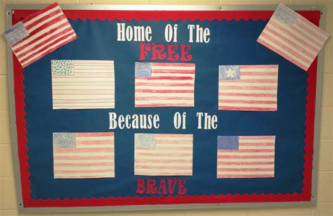 Here are some creative and homemade bulletin board border ideas for teachers to make in their classrooms! Patriotic Bulletin Board. Home of the FREE Because Of the ...