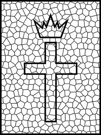 Stained glass cross printable coloring sheet. stained glass coloring pages #97436 - Prints and Colors ...