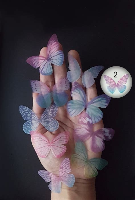 8pcs 5cm Organza Fabric Butterfly Wings Style 2 Organza