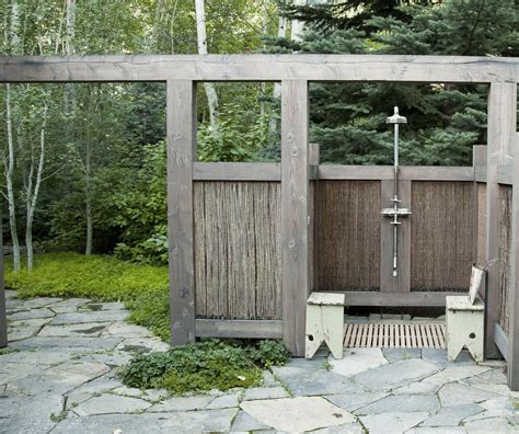 Private Idaho A Rustic Outdoor Shower In Sun Valley