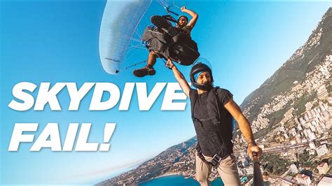 Skydive Fail Gopro Stuck In Paraglider Youtube