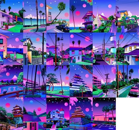 Vaporwave Paintings At Midnightskysims Sims 4 Updates