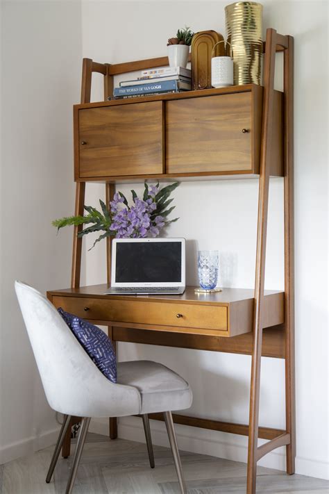 Mid Century Wall Desk 97 Cm Desk In Living Room Home Office Design