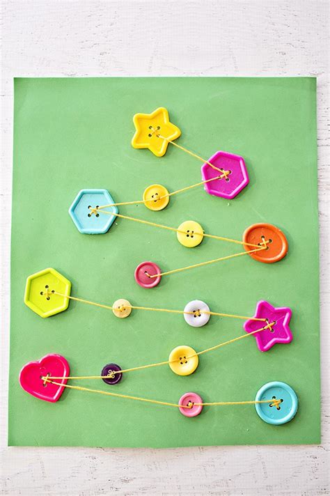 Button Christmas Tree Craft For Kids