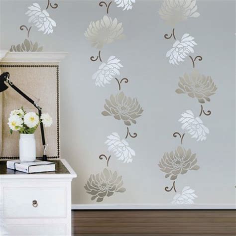Decor For Large Walls Flower Stencils For Painting Flower