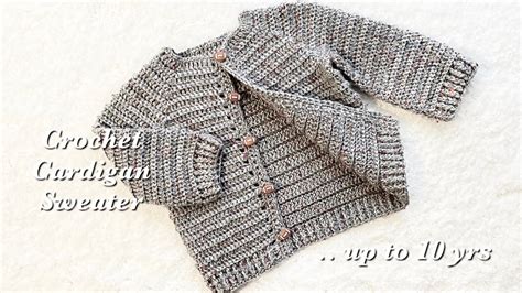 Easy Crochet Cardigan Sweater For Boys And Girls 1 2 Years Easy Crochet