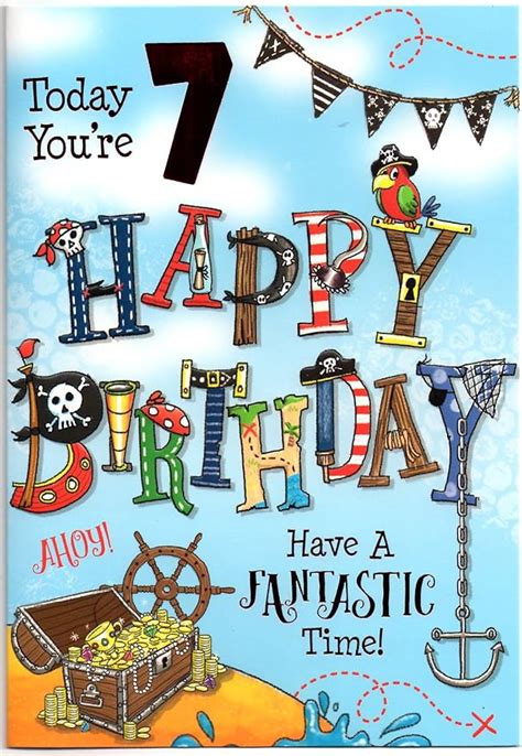Birthday Card For Seven 7 Year Old Boy Free 1st Class Post Uk