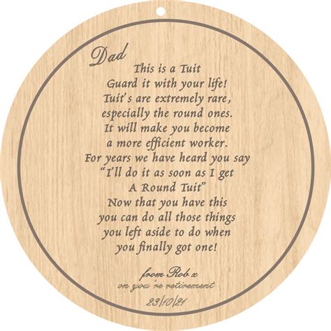 A Round Tuit Wall Art Hanging Wooden Tuit T Idea Fathers Day