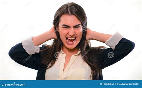 Boy Shouts Hands Covering Her Ears Royalty Free Stock Photography