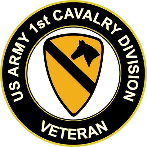 Army 1st Cavalry Division Veteran 55 Sticker Officially