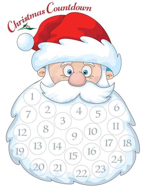 Santa Advent Calendar Free Printable Kitchen Trials