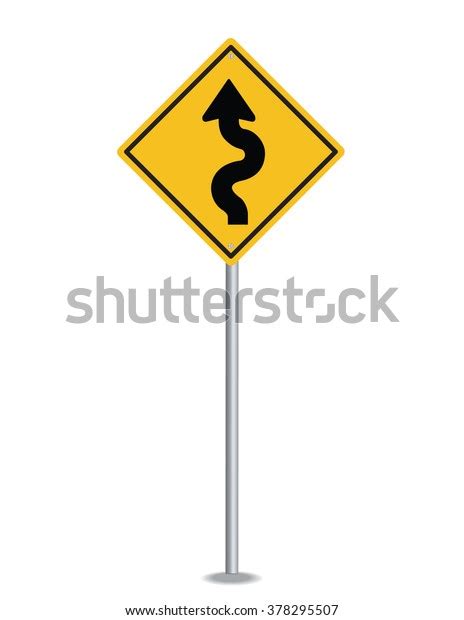 Winding Road Sign Stock Vector Royalty Free 378295507 Shutterstock