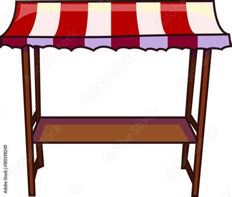Vector Illustration Of An Colourful Isolated Empty Market Stand