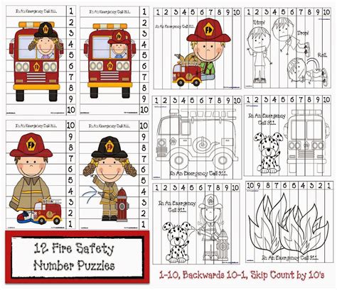Classroom Freebies Fire Safety Number Puzzles