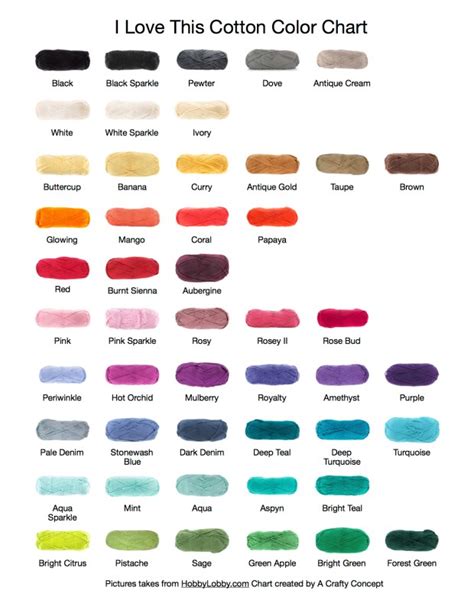 I Love This Cotton Color Chart
