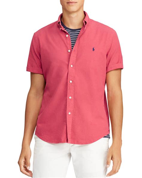 Lyst Polo Ralph Lauren Short Sleeve Classic Fit Button Down Shirt In