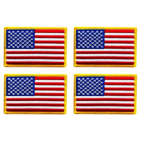 American Flag 4pc Patch Set Iron On Miltacusa