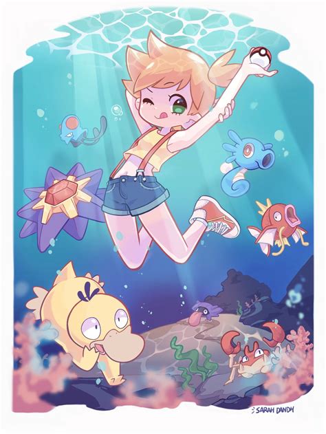Misty Psyduck Magikarp Starmie Horsea And 3 More Pokemon And 2