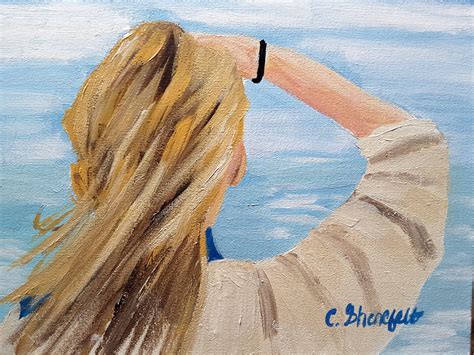 Woman On The Beach Beach Painting Ocean Painting Free Shipping Etsy