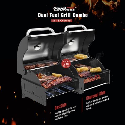 Royal Gourmet Black And Silverred Gas And Charcoal Combo Grill In The