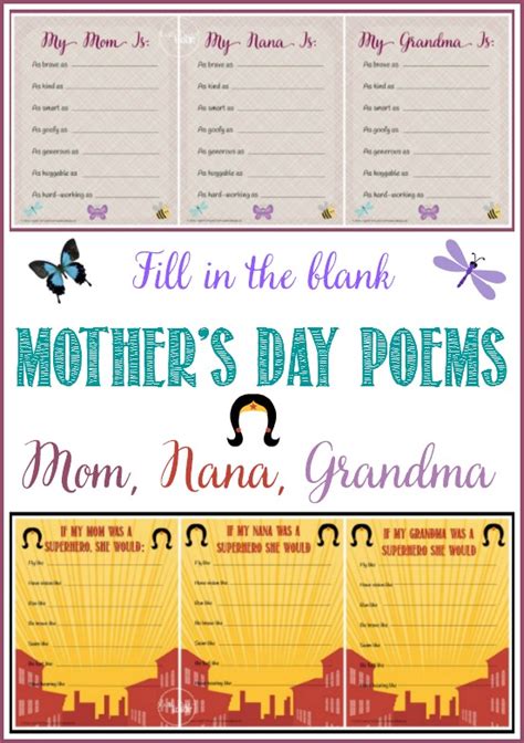 Mothers Day Poems Fill In The Blanks Castle View Academy