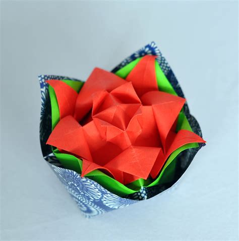 Nested Rose I Folded Designed By Leyla Torres Of Origami Spirit With