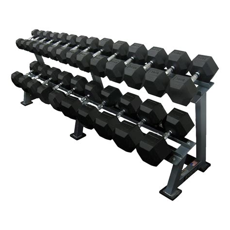 2 Tier Rubber Hex Dumbbell Rack Gym And Fitness Nz