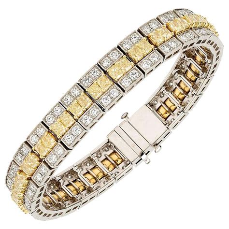22 Carat Fancy Yellow Diamond Platinum Bracelet At 1stdibs