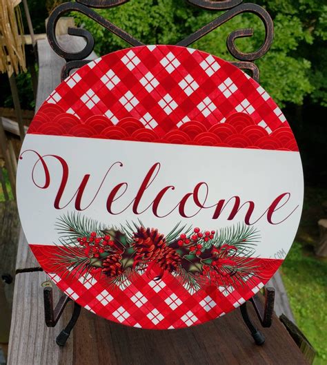 Christmas Wreath Sign Sign For Christmas Metal Wreath Sign Etsy