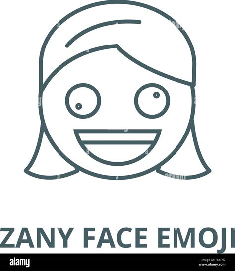 Zany Face Emoji Vector Line Icon Linear Concept Outline Sign Symbol