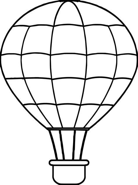 Hot Air Balloon Line Drawing Free Download On Clipartmag