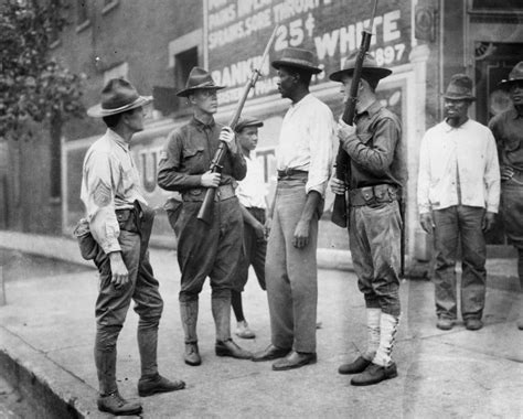 Chicago Race Riot 1919 Nnational Guardsmen Questioning An African