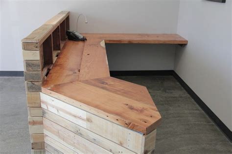 Furniture Rustic Wood Reception Desk Design How To Build A Reception