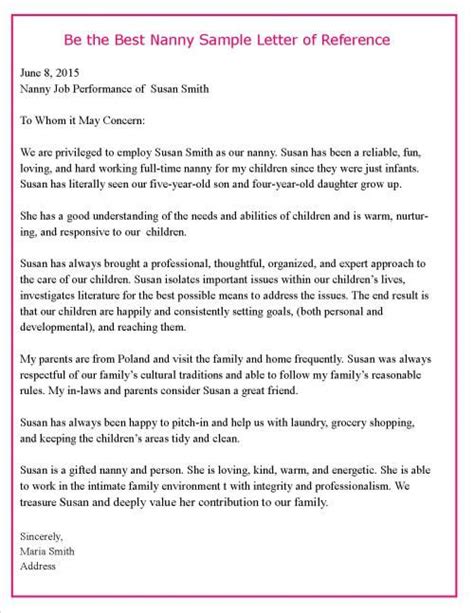 Labace Reference Letter For Child Care Assistant