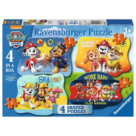 Paw Patrol 4 In A Box Shaped Jigsaw Puzzles 6979 Character Brands