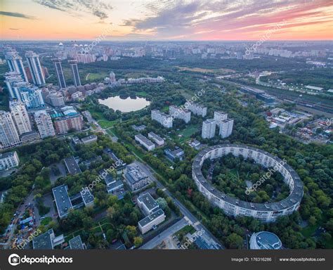 Moscow Suburbs Sunset Aerial Shot Stock Photo By ©ivanzzz 176316286