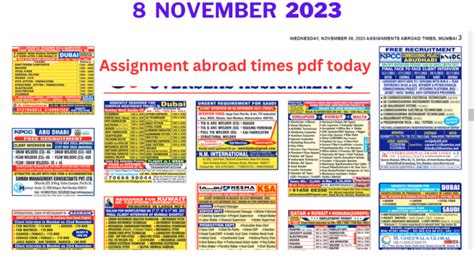 Assignment Abroad Times Pdf Today EPaper Mumbai 8 Nov 2023